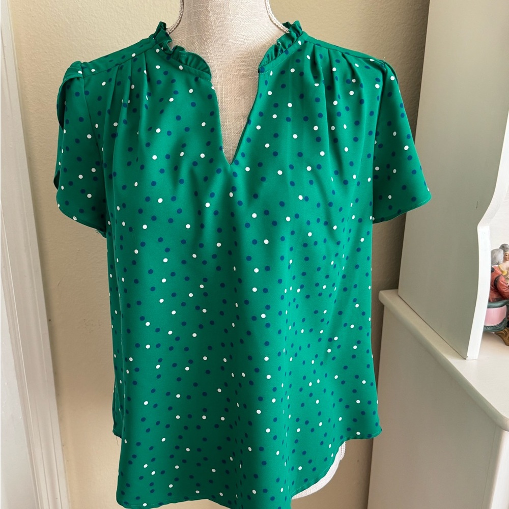 🌟HP🌟Hawthorn Green Dot Top